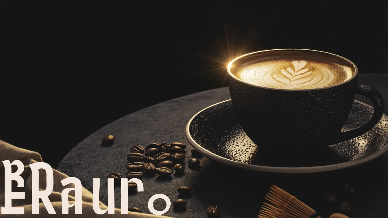 Illustrative Kampagnenszene rund um Kaffee und Lieferung, KI-generiert