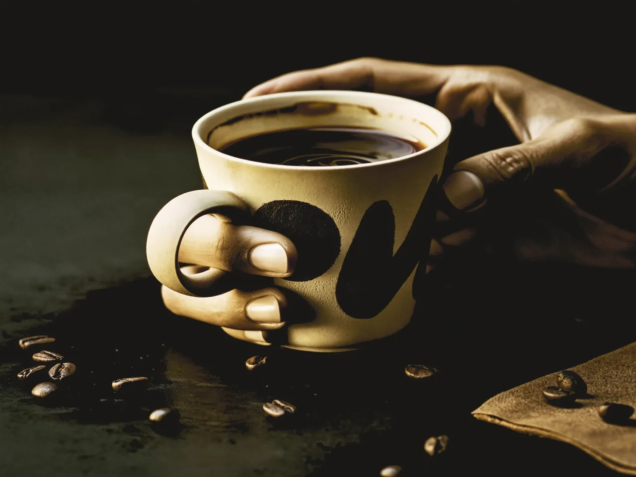 Illustriertes Detail zu Material und Handwerk rund um Kaffee